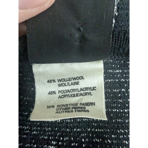 Vtg Mondi Germany wool Blend Sweater/dress Metallic Silver Black Sz 38/Med - Picture 6 of 10